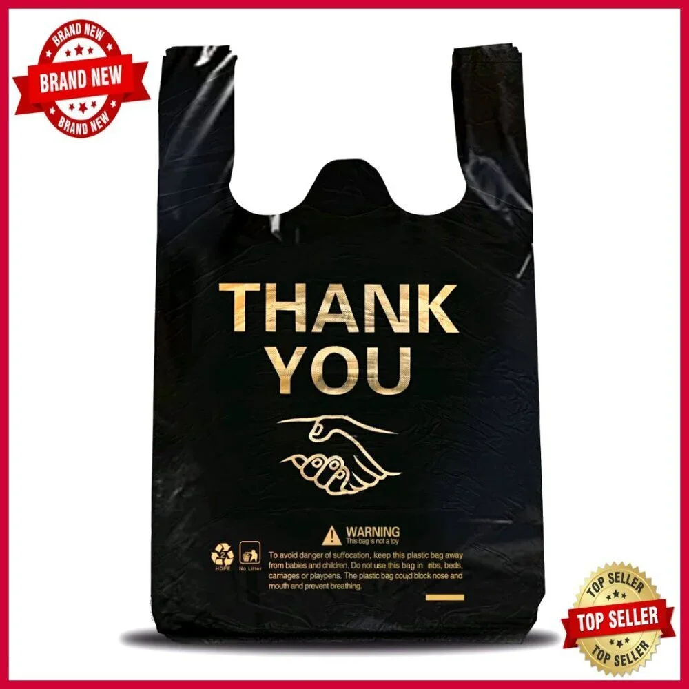 500 Disposable Shopping Bags with Handles 12x19 Inch Bulk Retail